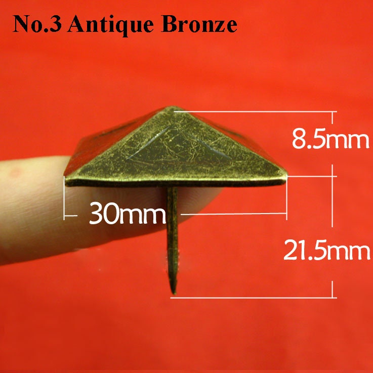 Iron Square Decorative Screw Nails - Antique Bronze Finish Hardware - No.1 Ant.Bronze 16mm / 500pcs