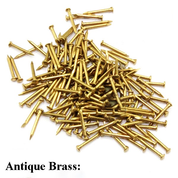 Ancient Vintage Style Antique Brass Tone Brass Small Screw Nail Pin Furniture Decorative Door Cabinet Sofa Couch Chinese Decor