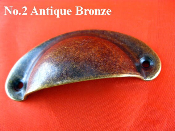 Zinc Alloy Square Cabinet Pulls & Knobs - Antique Bronze Finish - No.2 Ant.Bronze 80mm / 1pc