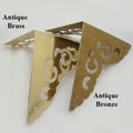 Furniture Decorative Jewelry Box Case Table Decor Triangle Corner Protector Vintage Antique Bronze/Brass Tone Brass 65x52mm