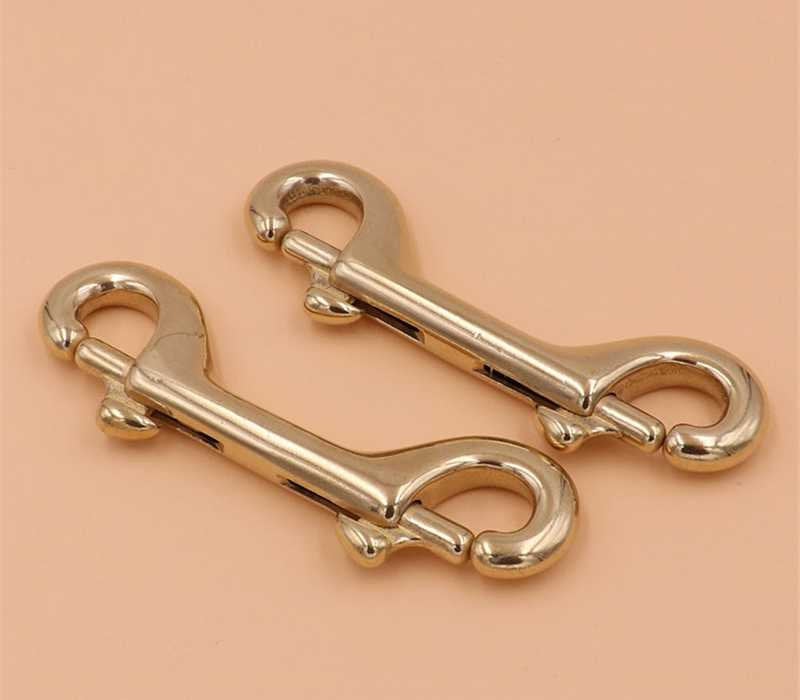 Solid Brass Double End Trigger Metal Clips Snap Hook Bag Key Keychain Luggage Clip Hook Heavy Duty End Pet Tie Leathercraft Wholesale Bulk