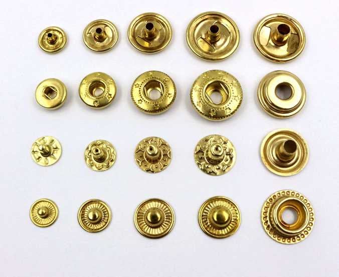 Solid Brass Round S Spring Snap Button 8 10 12 15 mm Rivet Segma Press Stud Popper Tich Fastener Closure Leathercraft Bag Clothes Diary