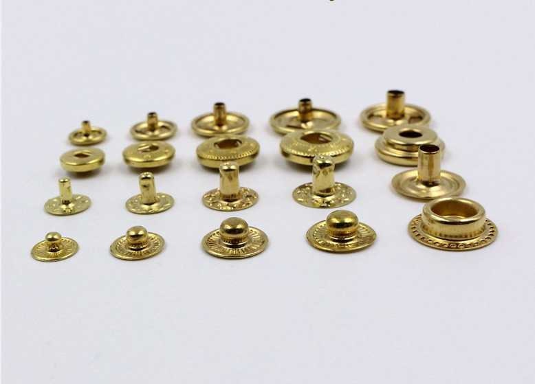 Solid Brass Round S Spring Snap Button 8 10 12 15 mm Rivet Segma Press Stud Popper Tich Fastener Closure Leathercraft Bag Clothes Diary