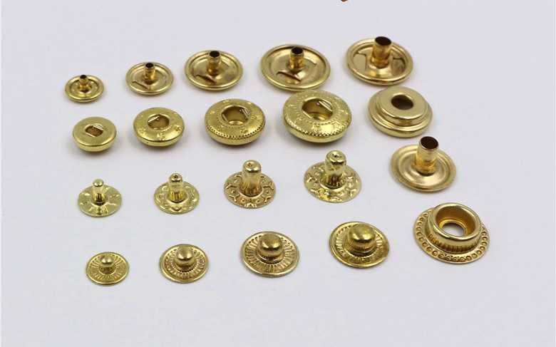 Solid Brass Round S Spring Snap Button 8 10 12 15 mm Rivet Segma Press Stud Popper Tich Fastener Closure Leathercraft Bag Clothes Diary