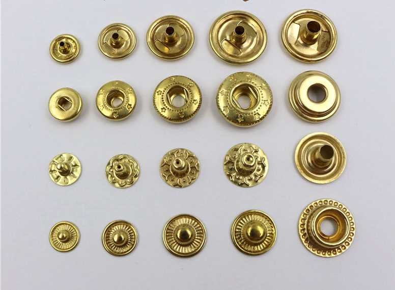 Solid Brass Round S Spring Snap Button 8 10 12 15 mm Rivet Segma Press Stud Popper Tich Fastener Closure Leathercraft Bag Clothes Diary