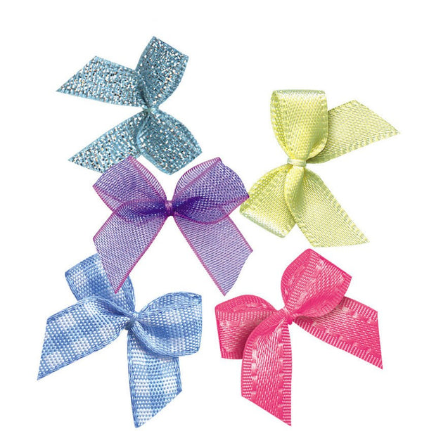 23mm Satin Ribbon Bow 1 inch Hair Mini Small Toddler Bows for Girls Infant Embellishments Birthday Holiday Gift Box Supplies Burlap Handmade