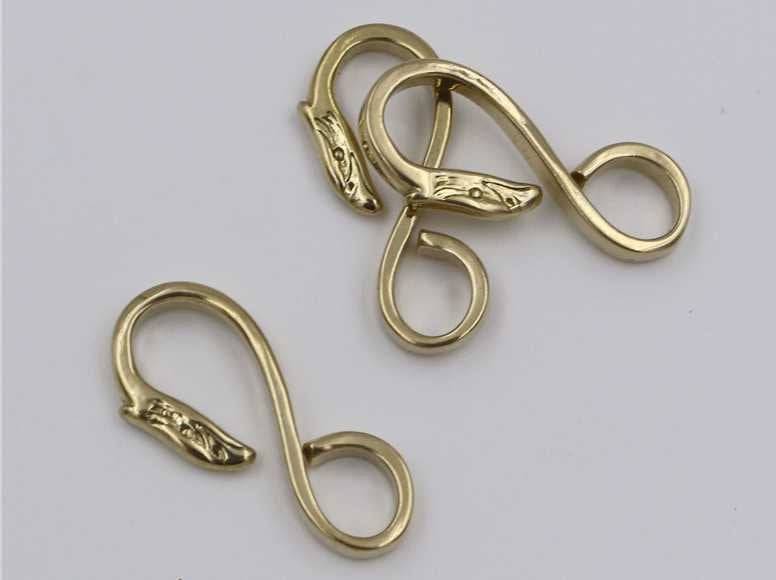 Solid Brass S Shape Hook Buckle 26 x 11 mm 1/2 x 1 inch Copper Heavy Duty DIY Hardware Accessories Leathercraft Wholesale