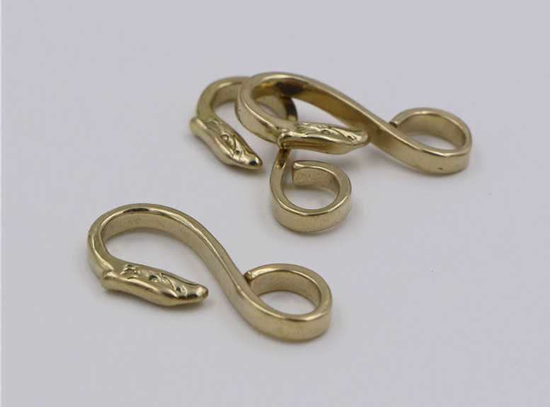 Solid Brass S Shape Hook Buckle 26 x 11 mm 1/2 x 1 inch Copper Heavy Duty DIY Hardware Accessories Leathercraft Wholesale