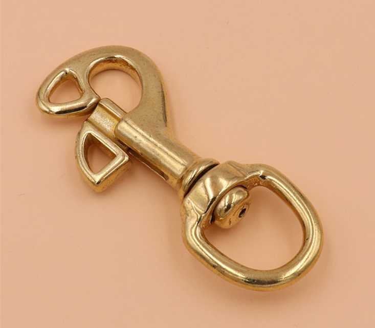 Solid Brass Swivel Eye Bolt Snap Hook Fob Clip Dog Horse Gear Spring Strap Belt Buckle Leash Lanyard Key Chain Purse Bag Tote Leathercraft