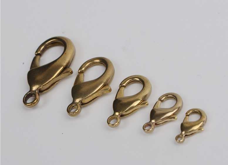 Solid Brass Lobster Claw Clasp 9-27 mm Parrot Jewelry Making Necklace Bracelet Fastener Finding Hardware Accessories Leathercraft Wholesale