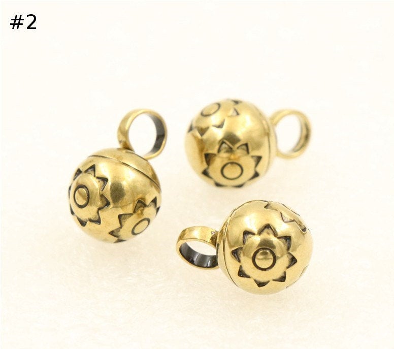 Solid Brass Ball Charm 8 mm 1/3 inch Pendant Keychain Copper Bells Heavy Duty DIY Hardware Accessories Leathercraft Wholesale Bulk