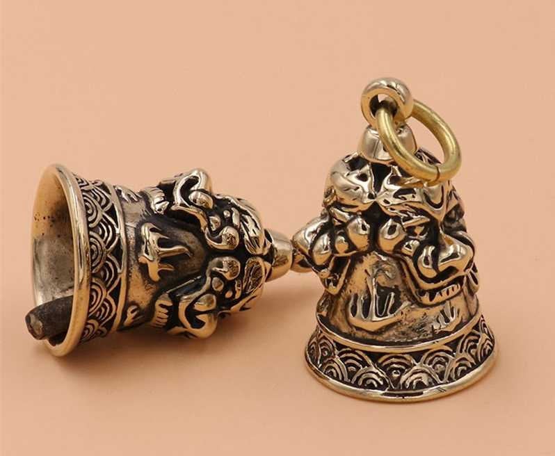 Solid Brass Antique Bell Charm 23x36mm 15/16 1 3/8 inch Pendant Keychain Copper Heavy Duty DIY Hardware Accessories Leathercraft Wholesale