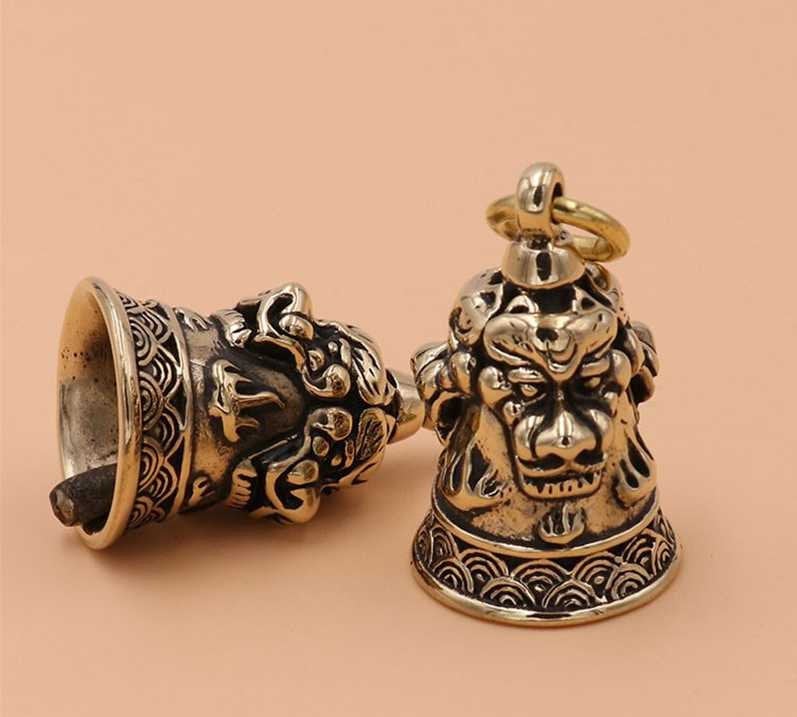 Solid Brass Antique Bell Charm 23x36mm 15/16 1 3/8 inch Pendant Keychain Copper Heavy Duty DIY Hardware Accessories Leathercraft Wholesale