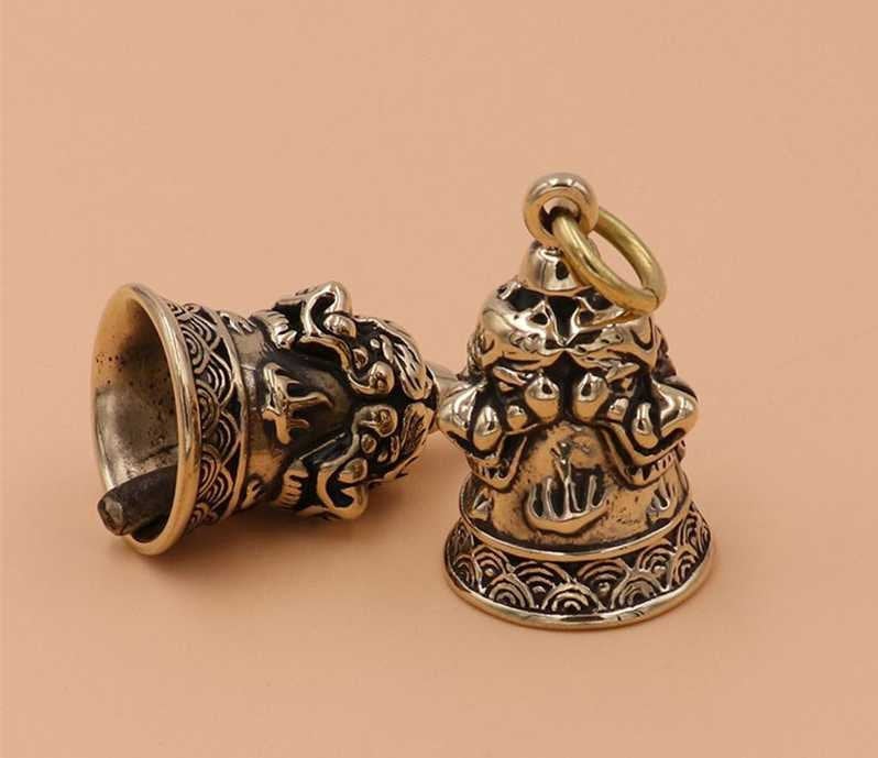 Solid Brass Antique Bell Charm 23x36mm 15/16 1 3/8 inch Pendant Keychain Copper Heavy Duty DIY Hardware Accessories Leathercraft Wholesale