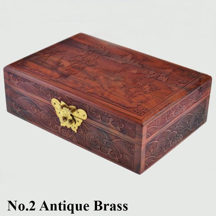 Chinese Butterfly Lock Ancient Vintage Style Antique Bronze Zinc Alloy Brass Furniture Jewelry Box Decor 50 58mm 2 2 5/16" Chest Hardware