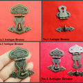 Chinese Latch Lock Ancient Vintage Style Antique Bronze/Brass Tone Iron Alloy Copper Furniture Decorative Jewelry Box Cabinet Chest Hardware