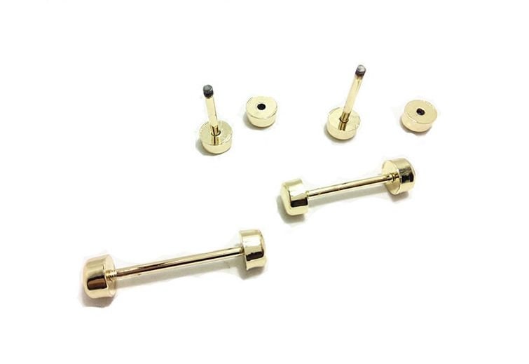 Metal Flat Head Wheel Buckle Purse Handle Connector Dumbbell Screw Collar Bar Pin Barbell Cap Post Leathercraft Hardware Repair Replacement