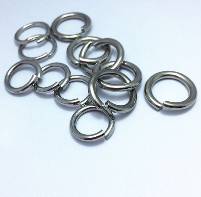 Stainless Steel Open Jump Rings 10-30mm OD Connector 12 10 8 Gauge Wire Dull Silver Color DIY Jewelry Hardware Chainmail Chainmaille Weave