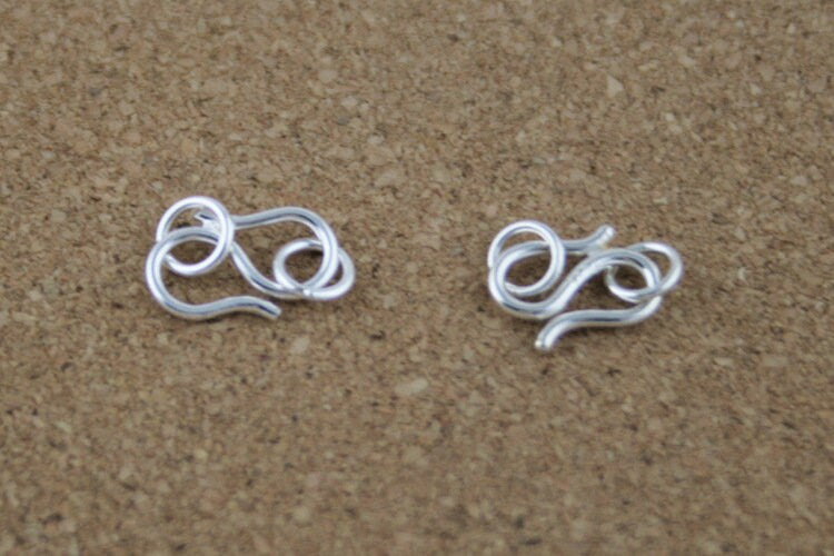 925 Sterling Silver Hook Clasp with Jump Rings S W M Hook 10*9 mm 6*10mm Necklace Bracelet Plain Solid Bulk Wholesale Jewelry Making Finding