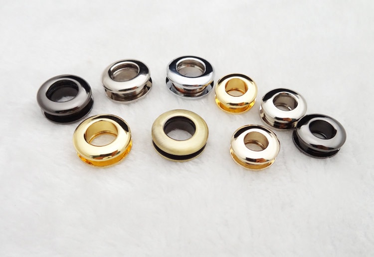 Metal Eyelet Grommet Screw Screwback Round O Shape Gold Silver Black 7 11 13 18 mm Purse Handbag Leathercraft Hardware Supply Repair