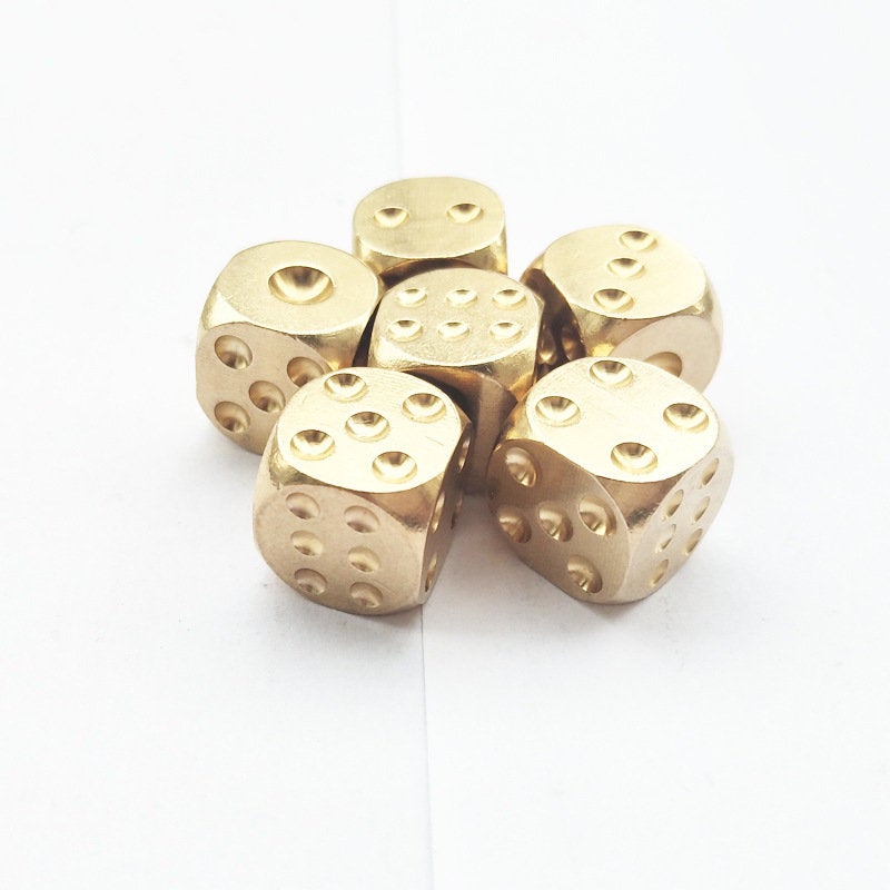 Solid Brass Dice Charm 13x13mm 1/2 1/2 inch Paperweight Knocker Copper Heavy Duty DIY Hardware Accessories Leathercraft Wholesale