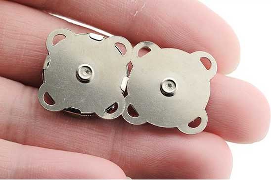 Metal Quincunx Sew-on Floral Magnetic Snap Closure Fastener Button Clasps Purse Clasp Set Bag Sewing 4 Loops 3/8 5/8 11/16 inch 10 15 18 mm