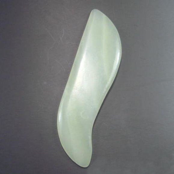 Natural Serpentine Jade Stone Gua Sha Guasha Board Tool 5 inch Fin Shape Green Craft DIY Wholesale Bulk