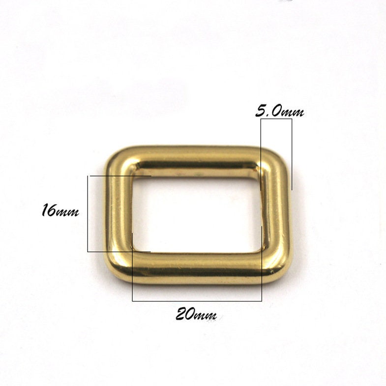 Solid Brass Cast Rectangle Ring 20-39mm Welded Metal Heavy Duty Webbing Buckle Leather Strap Bag Purse Dog Collar Belt Buckles Strapping