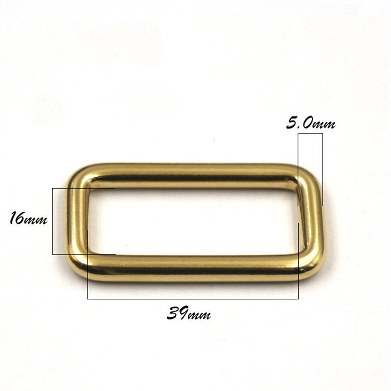 Solid Brass Cast Rectangle Ring 20-39mm Welded Metal Heavy Duty Webbing Buckle Leather Strap Bag Purse Dog Collar Belt Buckles Strapping