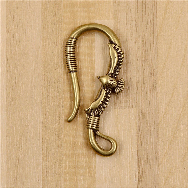 Solid Brass U Shape Hook 62 mm 2 1/2" Belt Key Ring Wallet Fob Fishhook Loop Clip Clasp Copper Leathercraft Leather Hardware Wholesale Bulk