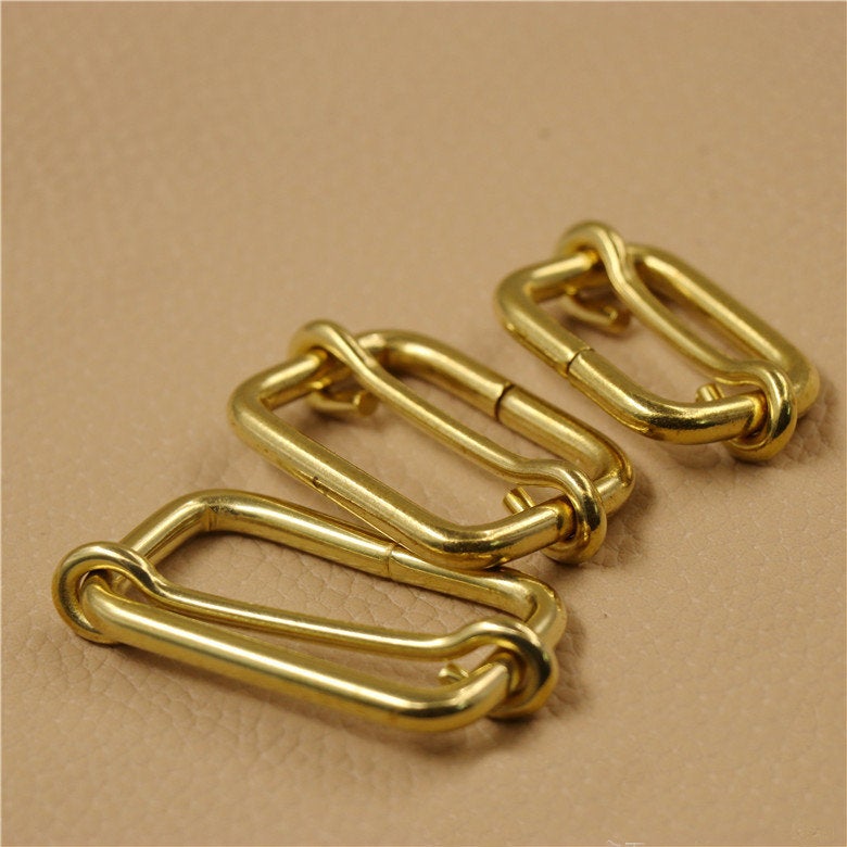 Solid Brass Adjustable Ring Slider Buckle Triglide Adjuster Slide Rectangle Loop Belt Purse Leather Strap DIY Leathercraft Hardware Bulk