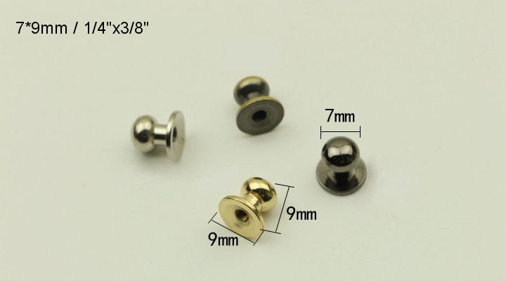 Screw Stud Button Round Head Brass Rivet Sam Brown Browne Gold Bronze Silver Black 6 8 10 mm Leathercraft Belt Collar Cuff Band Wallet Purse