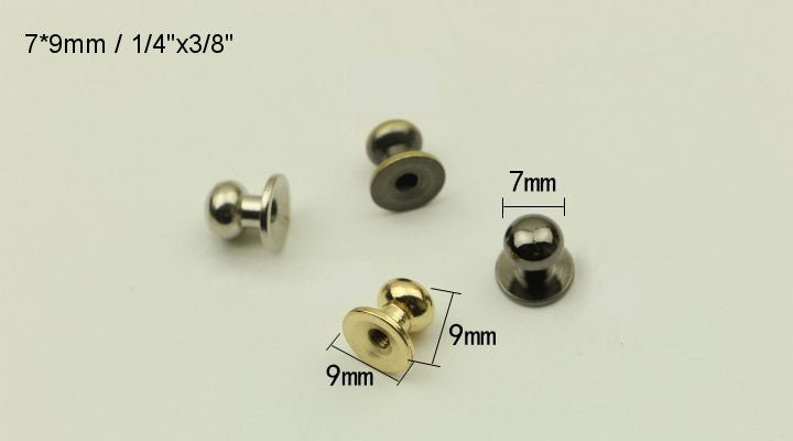 Screw Stud Button Round Head Brass Rivet Sam Brown Browne Gold Bronze Silver Black 6 8 10 mm Leathercraft Belt Collar Cuff Band Wallet Purse