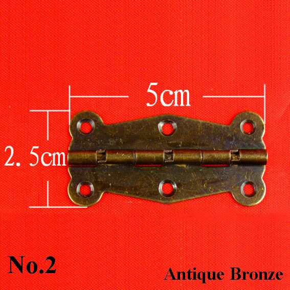 Mini Metal Small Box Hinge Decorative Stop Hinges 90 180 Degree Cabinet Cupboard Door Hardware Doll House Miniature Cigar Box Bronze Gold