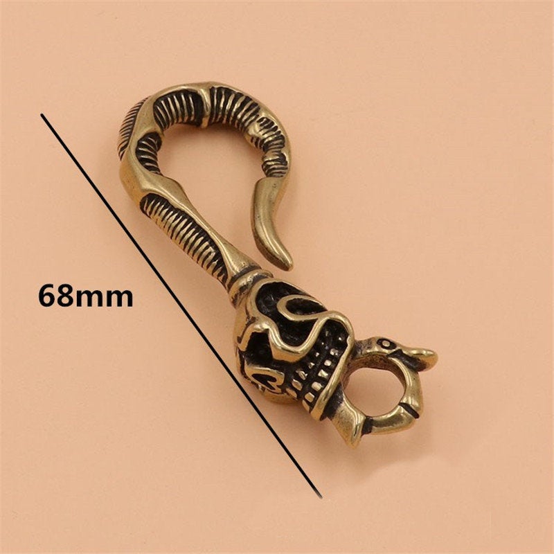 Solid Brass U Shape Hook 68mm 2 11/16" Belt Key Ring Wallet Fob Fishhook Loop Clip Clasp Copper Leathercraft Leather Hardware Wholesale Bulk