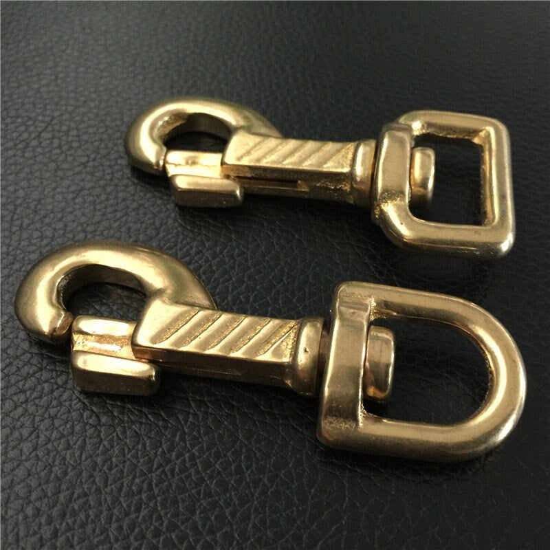 Solid Brass Spring Snap Hook Square Eye Swivel Trigger Lobster Clasp Bag Purse Strap Dog Leash Key Fob Rein Dive EDC Leathercraft Bulk