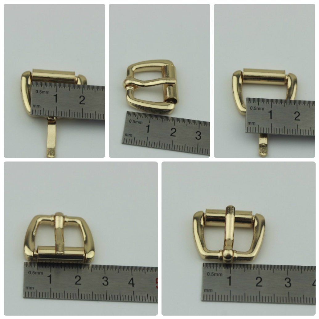 Rectangle Metal Roller Pin Belt Buckle Heel Bar Single Prong Tongue Purse Strap Shoes Leathercraft Hardware Repair 15 20 25mm Silver Gold