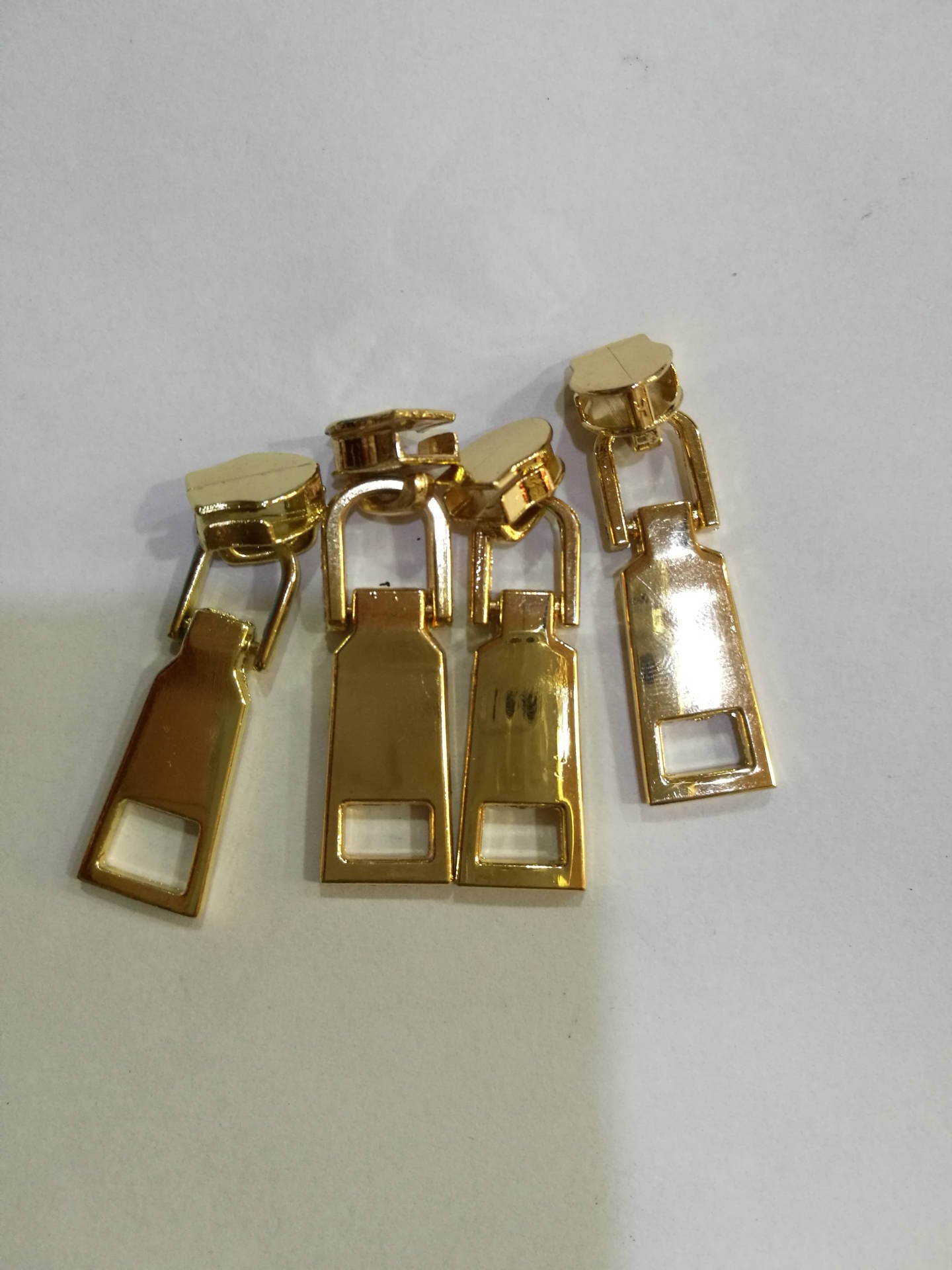 Metal Zipper Slider 5# Head for Metal Zipper Teeth or Nylon Coil Spiral Zipper Long Puller Pull D-Ring Gold Replacement Purse Hardware