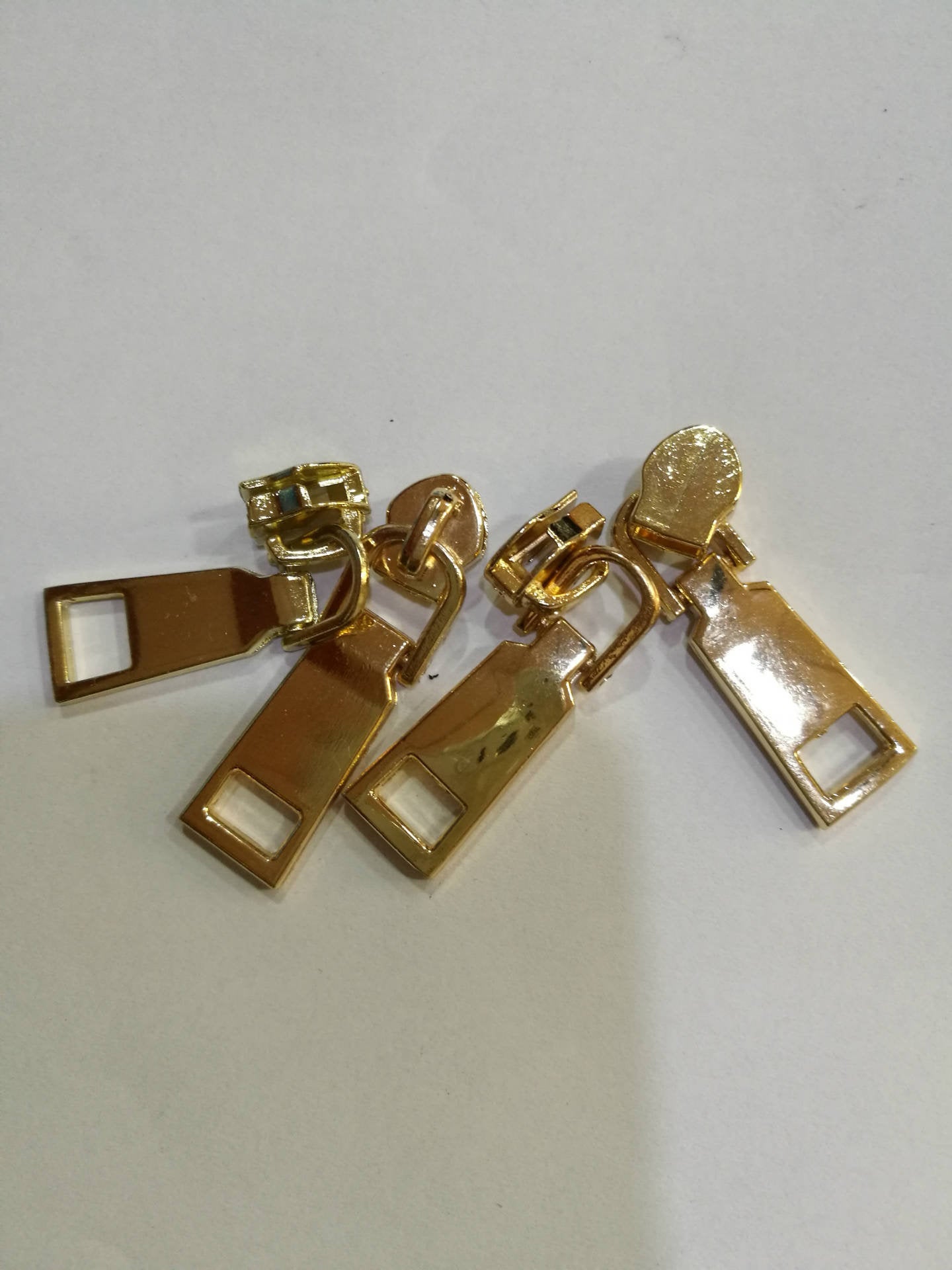 Metal Zipper Slider 5# Head for Metal Zipper Teeth or Nylon Coil Spiral Zipper Long Puller Pull D-Ring Gold Replacement Purse Hardware