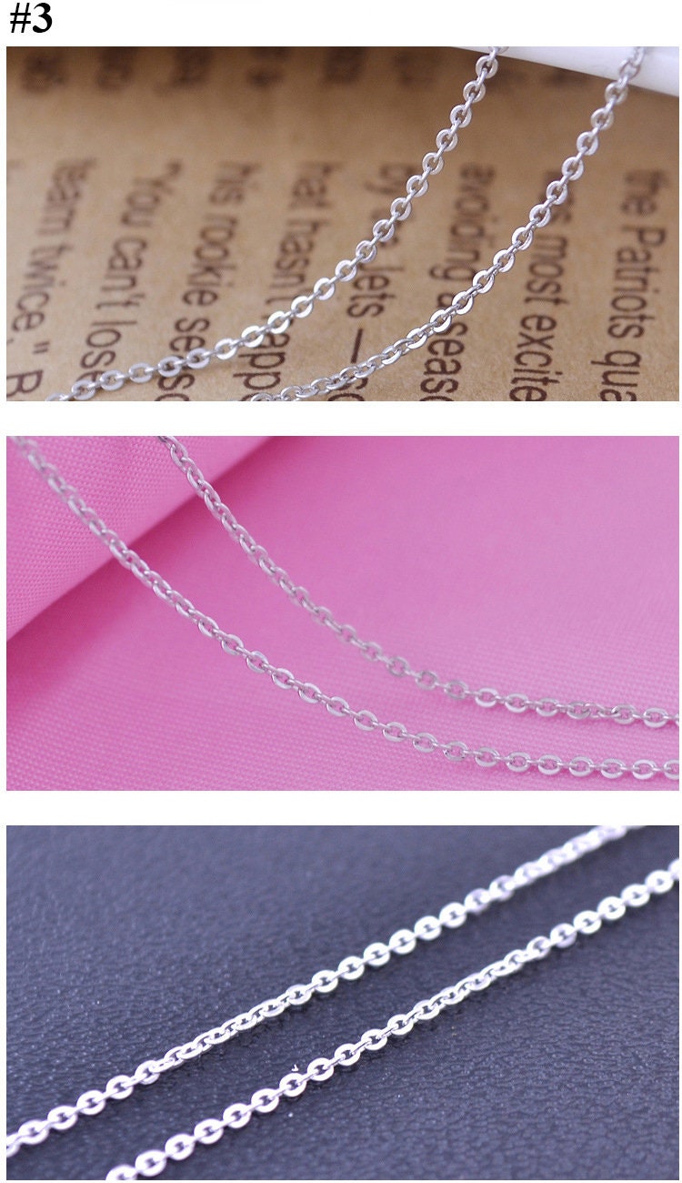 925 Sterling Silver Chain Necklace 40 45cm 16 18 Inch Curb Snake Cable Link Box Ball Trace Twisted Solid Fine Supply Wholesale Bulk