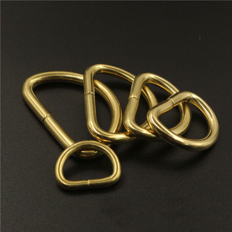 Solid Brass O D Webbing Ring Buckle Open Non-Welded Non-Soldered Rectangle Loop Strap Heavy Duty Leather Craft Hardware 16 20 25 32 38 40 mm