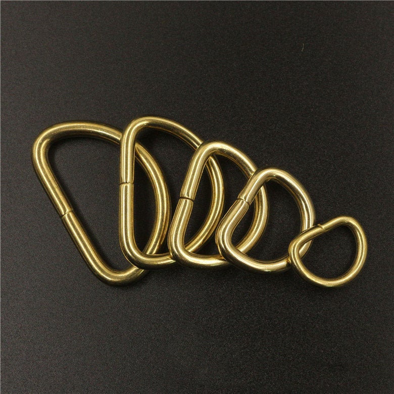 Solid Brass O D Webbing Ring Buckle Open Non-Welded Non-Soldered Rectangle Loop Strap Heavy Duty Leather Craft Hardware 16 20 25 32 38 40 mm