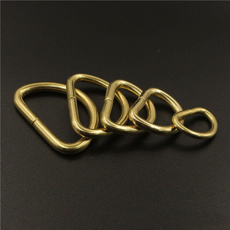 Solid Brass O D Webbing Ring Buckle Open Non-Welded Non-Soldered Rectangle Loop Strap Heavy Duty Leather Craft Hardware 16 20 25 32 38 40 mm