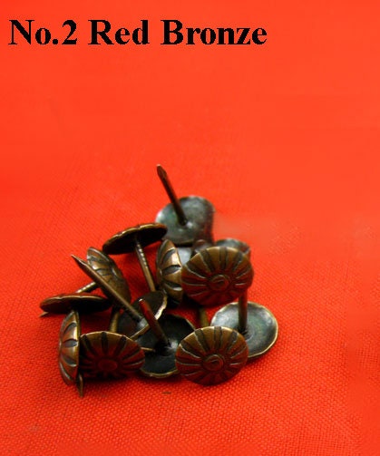 Ancient Antique/Red Bronze Gold Silver Iron Small Flower Round Square Screw Head Nail Pin Furniture Decorative Door Cabinet Sofa Couch Decor