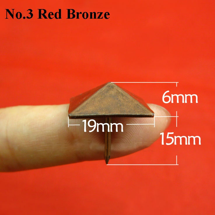 Iron Square Decorative Screw Nails - Antique Bronze Finish Hardware - No.1 Ant.Bronze 16mm / 1000pcs