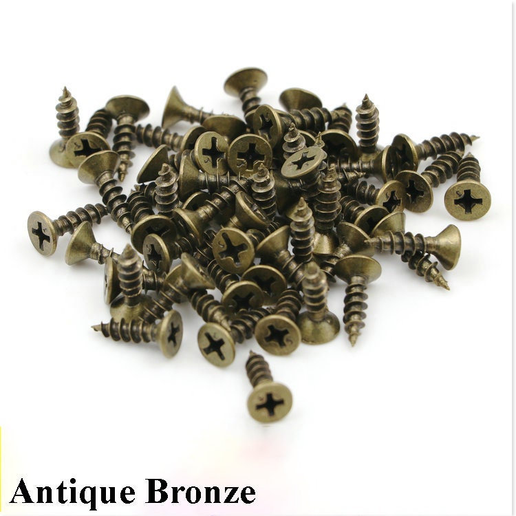 Iron Wood Screw Crosshead X Phillips Flat Head Countersunk Small Nail Pin Brass Bronze Woodworking Furniture Door Cabinet Sofa Couch Hinge