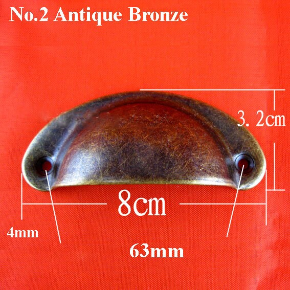 Zinc Alloy Square Cabinet Pulls & Knobs - Antique Bronze Finish - No.1 Ant.Bronze 48mm / 100pcs
