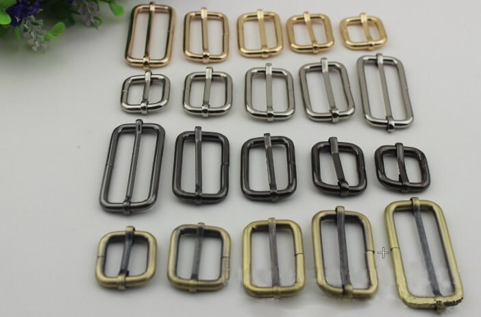 Adjustable Ring Slider Buckle Triglide Adjuster 13-50mm 1/2-2" Slide Rectangle Loop Belt Bag Purse Strap Keeper DIY Leathercraft Hardware