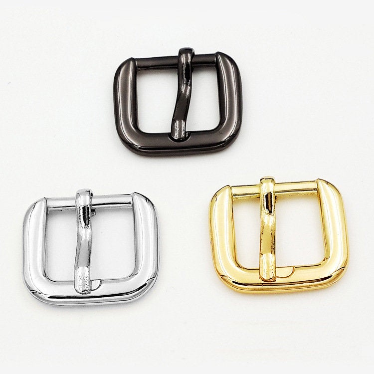 Metal Square Belt Buckle Heel Bar Single Prong Pin Tongue Strap Leather Craft Hardware Fix Repair Replacement 18mm