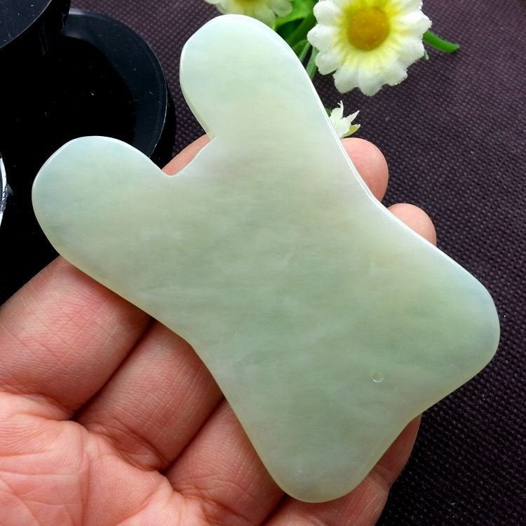 Natural Xiuyan Jade Gua Sha Board 72 45 4 mm 3 inch Rectangle Shape Green Guasha Face Body Tool DIY Wholesale Bulk